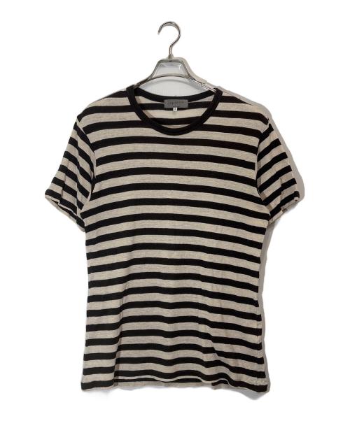 Yohji Yamamoto pour homme（ヨウジヤマモト プールオム）Yohji Yamamoto pour homme (ヨウジヤマモト プールオム) ボーダーTシャツ ブラック×ベージュ サイズ:3の古着・服飾アイテム