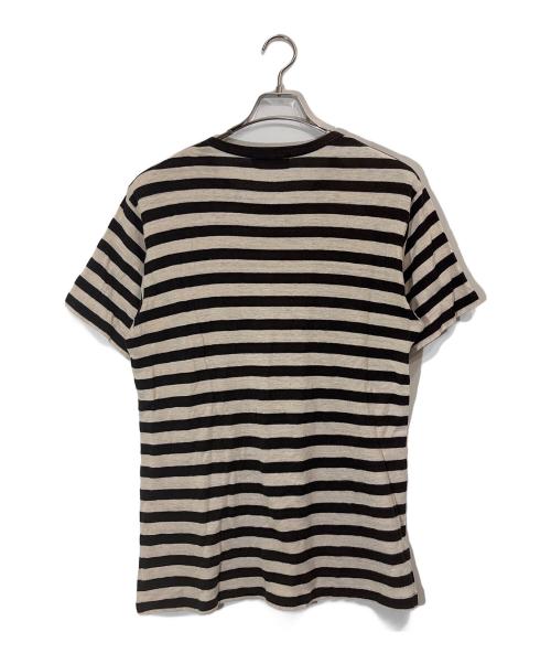 Yohji Yamamoto pour homme（ヨウジヤマモト プールオム）Yohji Yamamoto pour homme (ヨウジヤマモト プールオム) ボーダーTシャツ ブラック×ベージュ サイズ:3の古着・服飾アイテム