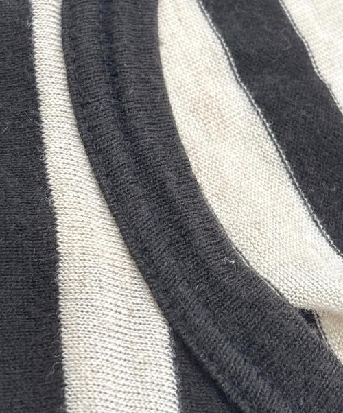 Yohji Yamamoto pour homme（ヨウジヤマモト プールオム）Yohji Yamamoto pour homme (ヨウジヤマモト プールオム) ボーダーTシャツ ブラック×ベージュ サイズ:3の古着・服飾アイテム