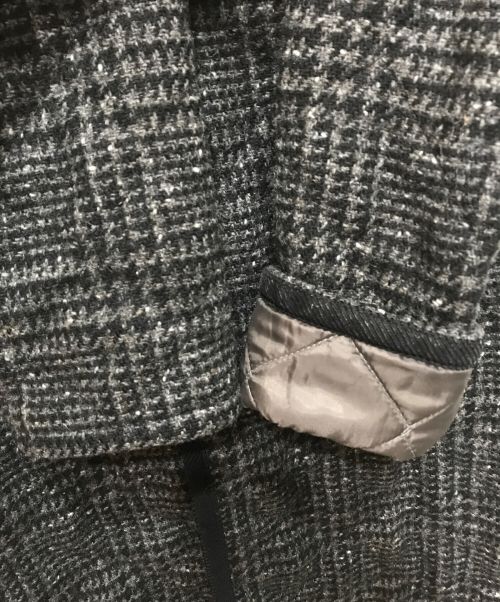 LAVENHAM（ラベンハム）LAVENHAM (ラベンハム) MOLLOY&SONS (モロイアンドサンズ) LAVENHAM/MOLLOY&SONS/チェックキルティングロングコート/LVH-15A-DT2 グレー サイズ:38の古着・服飾アイテム