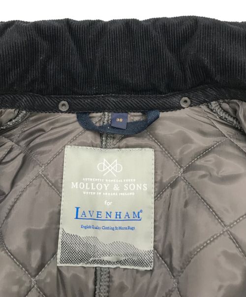 LAVENHAM（ラベンハム）LAVENHAM (ラベンハム) MOLLOY&SONS (モロイアンドサンズ) LAVENHAM/MOLLOY&SONS/チェックキルティングロングコート/LVH-15A-DT2 グレー サイズ:38の古着・服飾アイテム