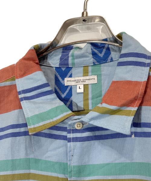 Engineered Garments（エンジニアドガーメンツ）Engineered Garments (エンジニアド ガーメンツ) Camp Shirt - Horizontal Multi Stripe ブルー サイズ:Lの古着・服飾アイテム