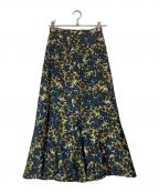 DONNEYUドニーユ）の古着「ロングスカート」｜ネイビー×グリーン