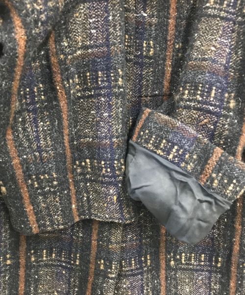 MARNI（マルニ）MARNI (マルニ) ツイードステンカラーコート ブラック×ブラウン サイズ:40の古着・服飾アイテム