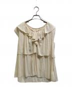 Spick and Spanスピック＆スパン）の古着「フリルレイヤーノースリブラウス」｜アイボリー