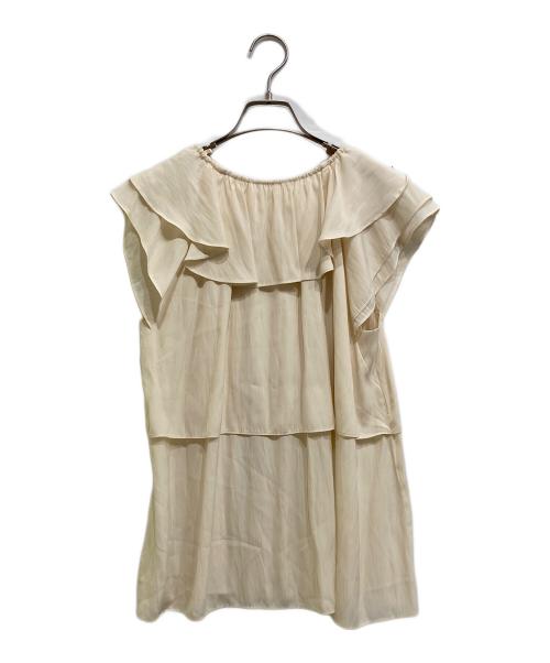 Spick and Span（スピック＆スパン）Spick and Span (スピックアンドスパン) フリルレイヤーノースリブラウス アイボリー サイズ:Fの古着・服飾アイテム