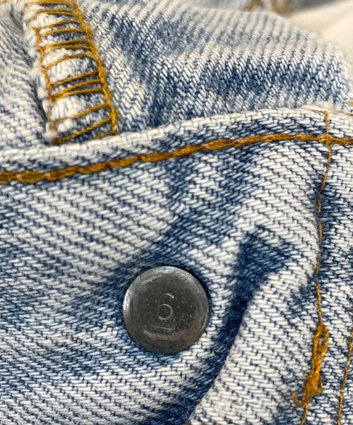 LEVI'S（リーバイス）LEVI'S (リーバイス) ヴィンテージデニムパンツ/ボタン裏6/ ポケットチェーンステッチ /収縮率10％ /赤耳 ブルー サイズ:ケアタグ印字薄れの為、サイズ不明の古着・服飾アイテム