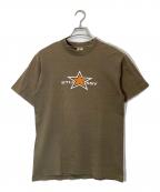 stussyステューシー）の古着「スターロゴTシャツ」｜カーキ
