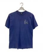 stussyステューシー）の古着「シャドーマンプリントTシャツ」｜ネイビー