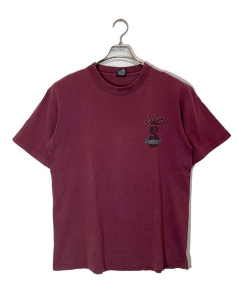 stussy（ステューシー）stussy (ステューシー) クラウンプリントロゴTシャツ ボルドー サイズ:Lの古着・服飾アイテム