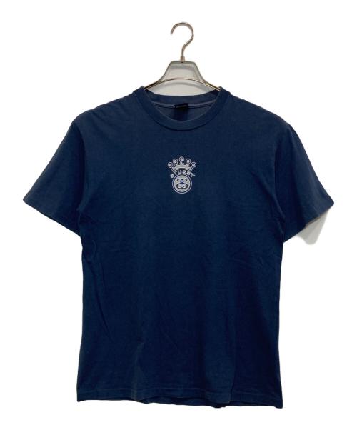 stussy（ステューシー）stussy (ステューシー) ロゴプリントTシャツ ネイビー サイズ:Lの古着・服飾アイテム