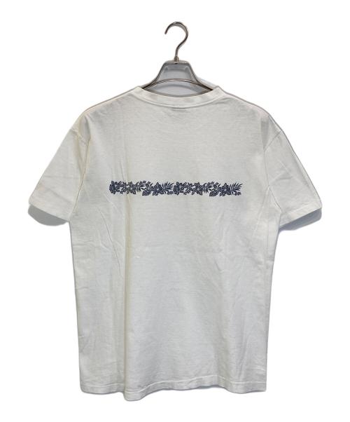 stussy（ステューシー）stussy (ステューシー) ハイビスカスプリントTシャツ ホワイト サイズ:Lの古着・服飾アイテム