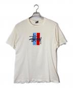 stussyステューシー）の古着「ボロプリントTシャツ」｜ホワイト