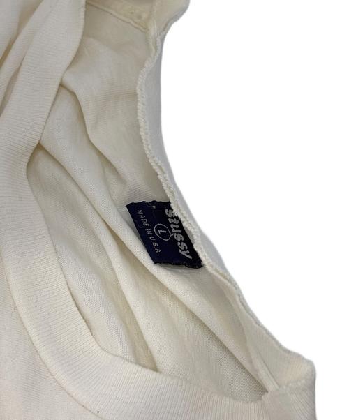 stussy（ステューシー）stussy (ステューシー) ボロプリントTシャツ ホワイト サイズ:Lの古着・服飾アイテム