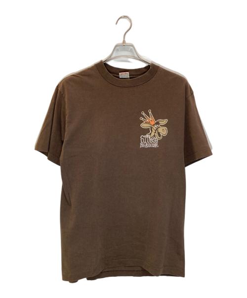 stussy（ステューシー）stussy (ステューシー) BIG ASS GEARプリントTシャツ ブラウン サイズ:Lの古着・服飾アイテム