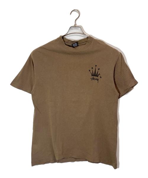 stussy（ステューシー）stussy (ステューシー) クラウンプリントTシャツ ブラウン サイズ:Lの古着・服飾アイテム