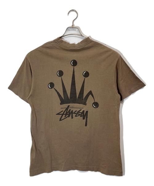 stussy（ステューシー）stussy (ステューシー) クラウンプリントTシャツ ブラウン サイズ:Lの古着・服飾アイテム