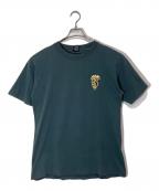 stussyステューシー）の古着「クラウンエンブレムプリントTシャツ」｜ブルー