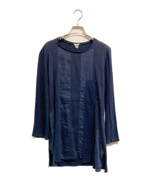 45R（フォーティファイブ・アール）45R (フォーティファイブ・アール) 藍染切替カットソー インディゴ サイズ:2の古着・服飾アイテム