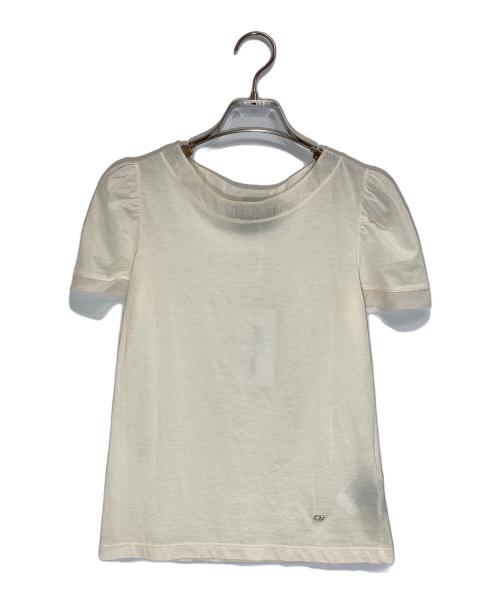 Salvatore Ferragamo（サルヴァトーレ フェラガモ）Salvatore Ferragamo (サルヴァトーレ フェラガモ) シルク切替カットソー アイボリー サイズ:38の古着・服飾アイテム