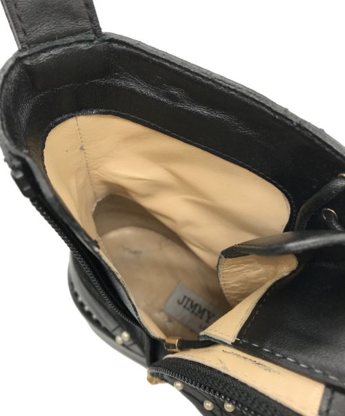 JIMMY CHOO（ジミーチュウ）JIMMY CHOO (ジミーチュウ) パールスタッズショートブーツ ブラック サイズ:36の古着・服飾アイテム
