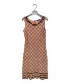 BURBERRY BLUE LABELバーバリーロンドンブルーレーベル）の古着「ノバチェックノースリーブワンピース」｜ピンク