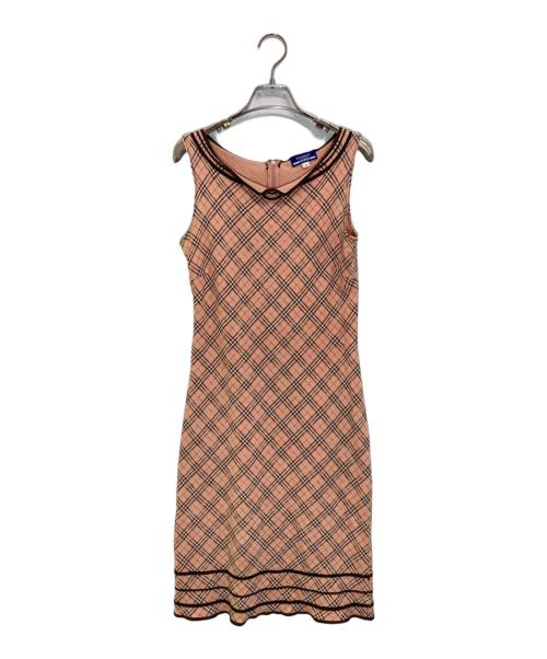 BURBERRY BLUE LABEL（バーバリーロンドンブルーレーベル）BURBERRY BLUE LABEL (バーバリーロンドンブルーレーベル) ノバチェックノースリーブワンピース ピンク サイズ:Mの古着・服飾アイテム