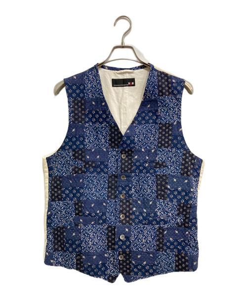 VAN JAC（ヴァン・ヂャケット）VAN JAC (ヴァン) パッチワークベスト ネイビー サイズ:LLの古着・服飾アイテム