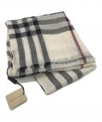 BURBERRYバーバリー）の古着「ウールシルクチェックストール」｜ベージュ