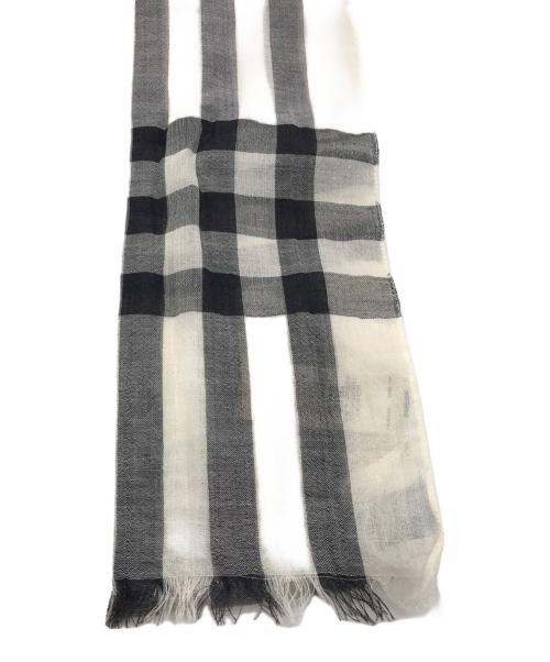 BURBERRY（バーバリー）BURBERRY (バーバリー) ウールシルクチェックストール ベージュの古着・服飾アイテム