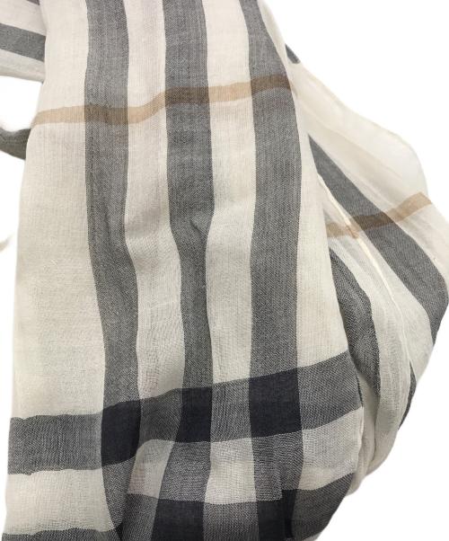 BURBERRY（バーバリー）BURBERRY (バーバリー) ウールシルクチェックストール ベージュの古着・服飾アイテム
