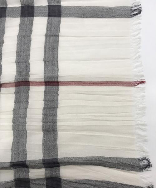 BURBERRY（バーバリー）BURBERRY (バーバリー) ウールシルクチェックストール ベージュの古着・服飾アイテム