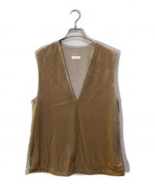 BALLSEY（ボールジィ）の古着「マットベロア Vネックベスト」｜ベージュ