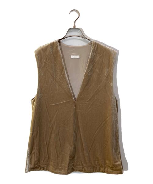 BALLSEY（ボールジィ）BALLSEY (ボールジィ) マットベロア Vネックベスト ベージュ サイズ:36の古着・服飾アイテム