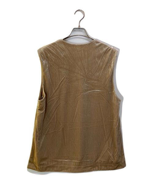 BALLSEY（ボールジィ）BALLSEY (ボールジィ) マットベロア Vネックベスト ベージュ サイズ:36の古着・服飾アイテム