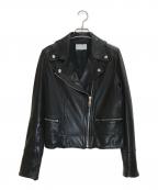 ESTNATIONエストネーション）の古着「シープレザーライダースジャケット／71-109-08-010156」｜ブラック