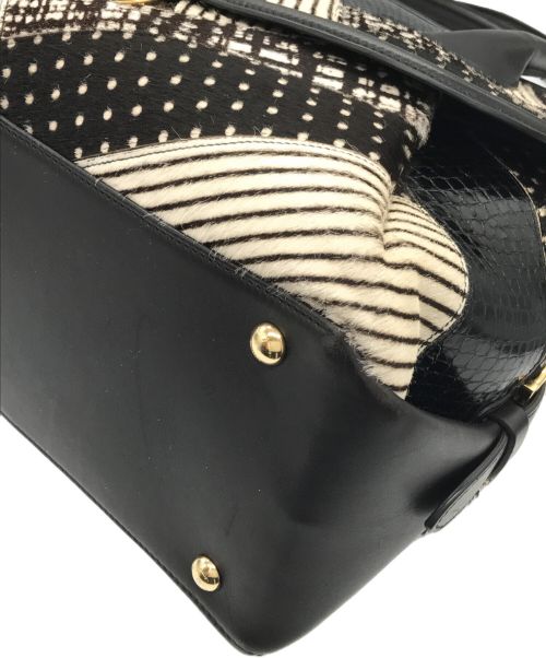 Salvatore Ferragamo（サルヴァトーレ フェラガモ）Salvatore Ferragamo (サルヴァトーレ フェラガモ) パッチワークトートバッグ ブラックの古着・服飾アイテム