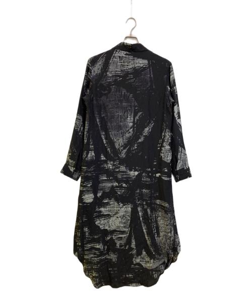 YOHJI YAMAMOTO（ヨウジヤマモト）YOHJI YAMAMOTO (ヨウジヤマモト) 総柄ブラウスワンピース ブラック サイズ:2の古着・服飾アイテム