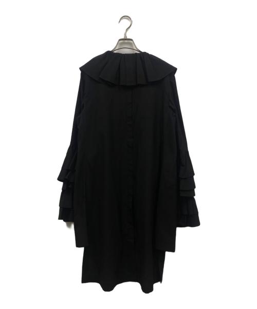 YOHJI YAMAMOTO（ヨウジヤマモト）YOHJI YAMAMOTO (ヨウジヤマモト) ギャザー フリル ドレス コート/FC-J13-964 ブラック サイズ:Sの古着・服飾アイテム