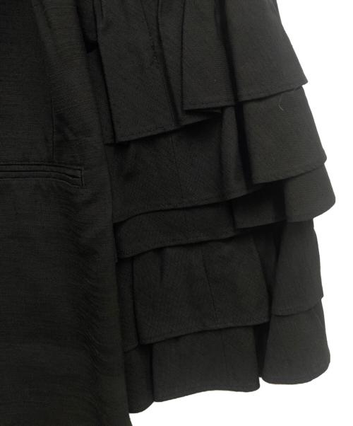 YOHJI YAMAMOTO（ヨウジヤマモト）YOHJI YAMAMOTO (ヨウジヤマモト) ギャザー フリル ドレス コート/FC-J13-964 ブラック サイズ:Sの古着・服飾アイテム