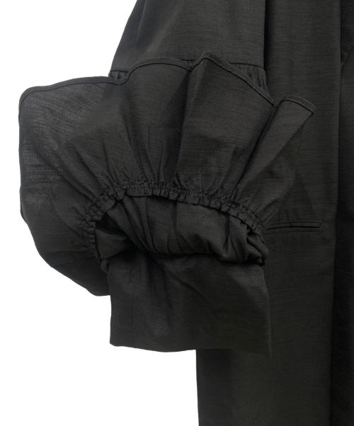 YOHJI YAMAMOTO（ヨウジヤマモト）YOHJI YAMAMOTO (ヨウジヤマモト) ギャザー フリル ドレス コート/FC-J13-964 ブラック サイズ:Sの古着・服飾アイテム