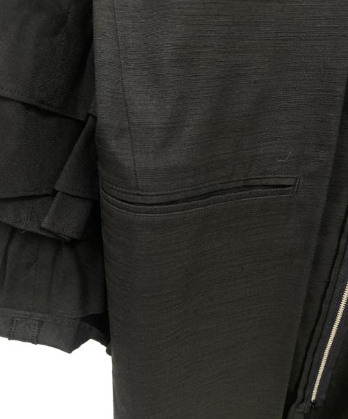 YOHJI YAMAMOTO（ヨウジヤマモト）YOHJI YAMAMOTO (ヨウジヤマモト) ギャザー フリル ドレス コート/FC-J13-964 ブラック サイズ:Sの古着・服飾アイテム