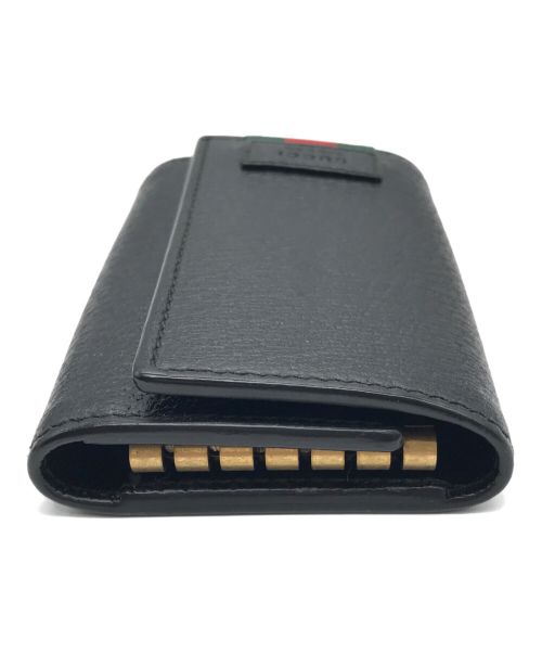 GUCCI（グッチ）GUCCI (グッチ) シェリーライン6連キーケース ブラックの古着・服飾アイテム