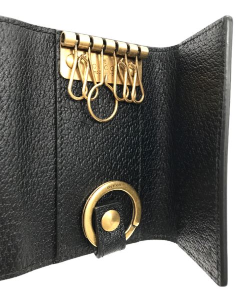 GUCCI（グッチ）GUCCI (グッチ) シェリーライン6連キーケース ブラックの古着・服飾アイテム