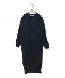 DOUBLE STANDARD CLOTHING（ダブルスタンダードクロージング）の古着「ESSENTIALカットアウト裏毛ワンピース/2501-031-241B」｜ネイビー