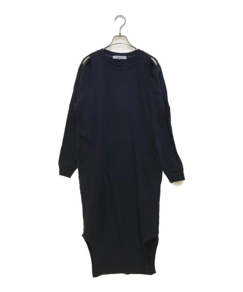 DOUBLE STANDARD CLOTHING（ダブルスタンダードクロージング）DOUBLE STANDARD CLOTHING (ダブルスタンダードクロージング) ESSENTIALカットアウト裏毛ワンピース/2501-031-241B ネイビー サイズ:36の古着・服飾アイテム