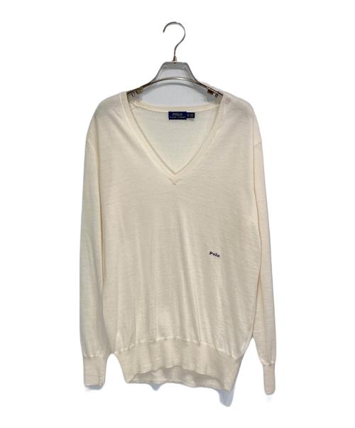 POLO RALPH LAUREN（ポロ・ラルフローレン）POLO RALPH LAUREN (ポロ・ラルフローレン) Vネックニット アイボリー サイズ:ＸＳの古着・服飾アイテム