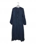 AMACAアマカ）の古着「フィブリルサテンブラウスワンピース／V5J03-808」｜ブルー