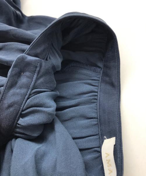 AMACA（アマカ）AMACA (アマカ) フィブリルサテンブラウスワンピース／V5J03-808 ブルー サイズ:SIZE 40の古着・服飾アイテム