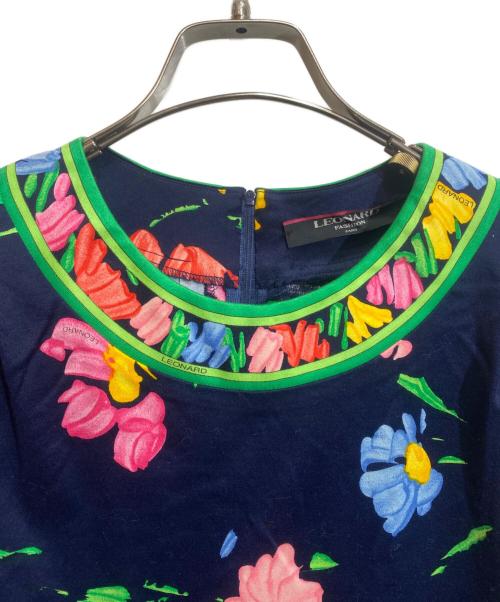 LEONARD（レオナール）LEONARD (レオナール) 花柄ワンピース/0390100 ネイビー サイズ:Mの古着・服飾アイテム